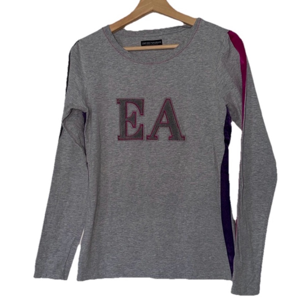 Emporio Armani Underwear Gray w/ Side Stripes Long Sleeve Top